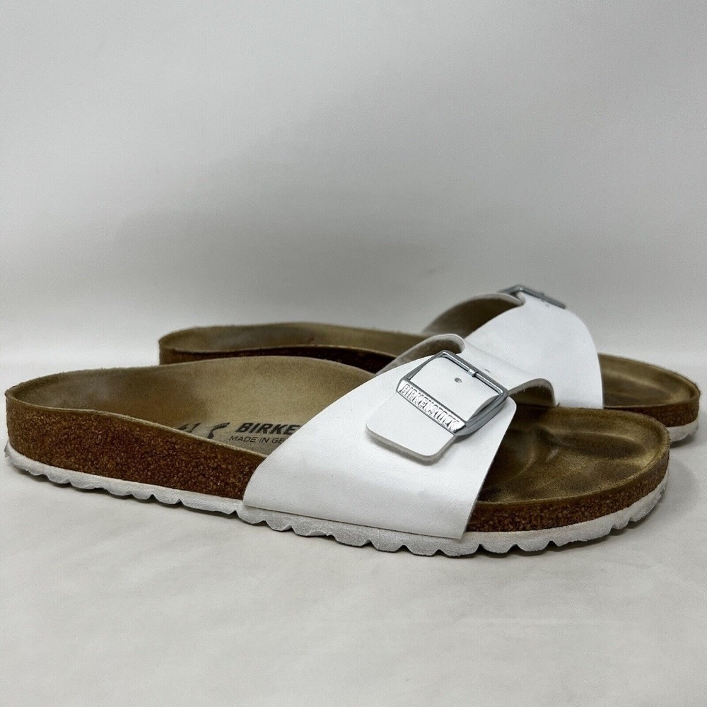 BIRKENSTOCK Madrid Sandals White Birko-Flor Women's Size 10 US 41 EU Narrow